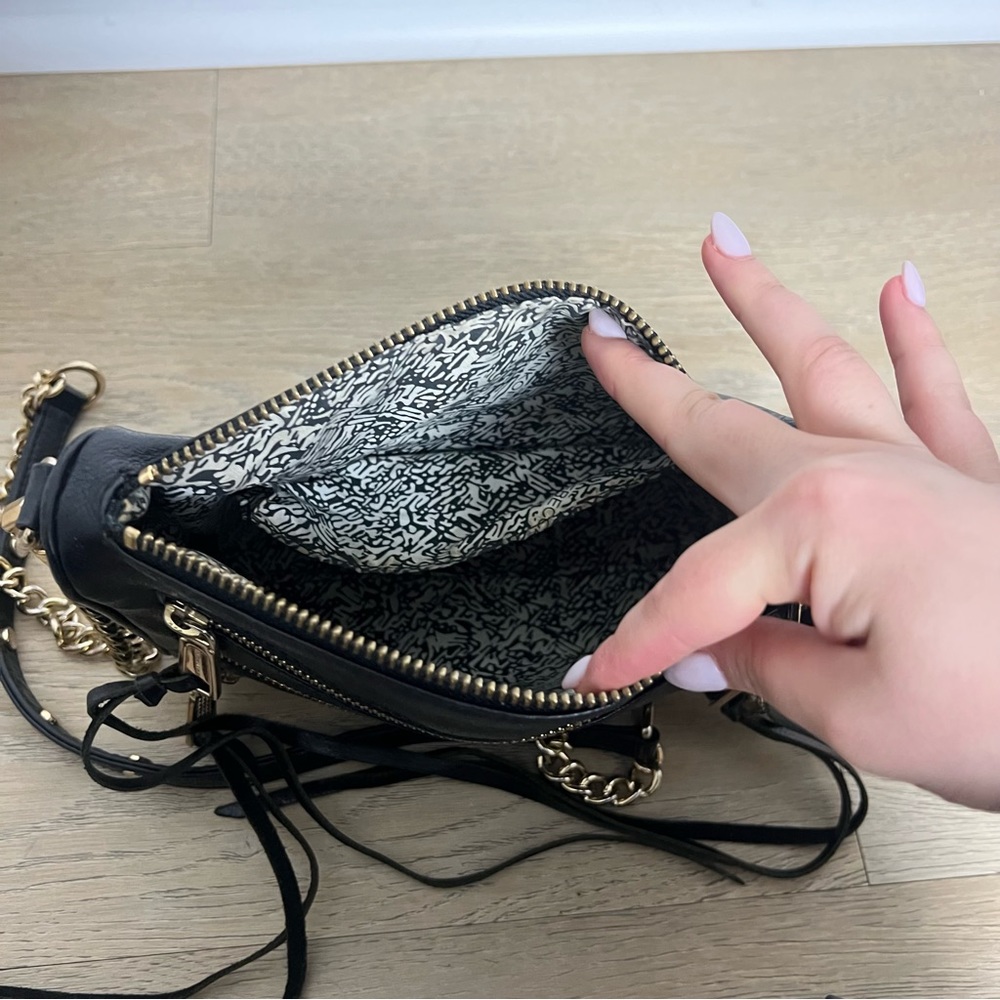 Rebecca Minkoff Zipper Moto Tassel Crossbody Bag - Picture 10 of 11
